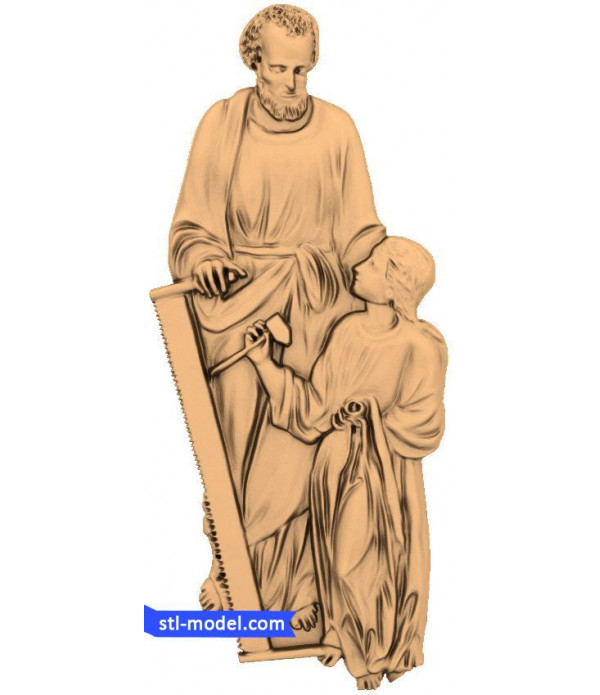 Bas-relief "Father and son" | STL - 3D model for CNC