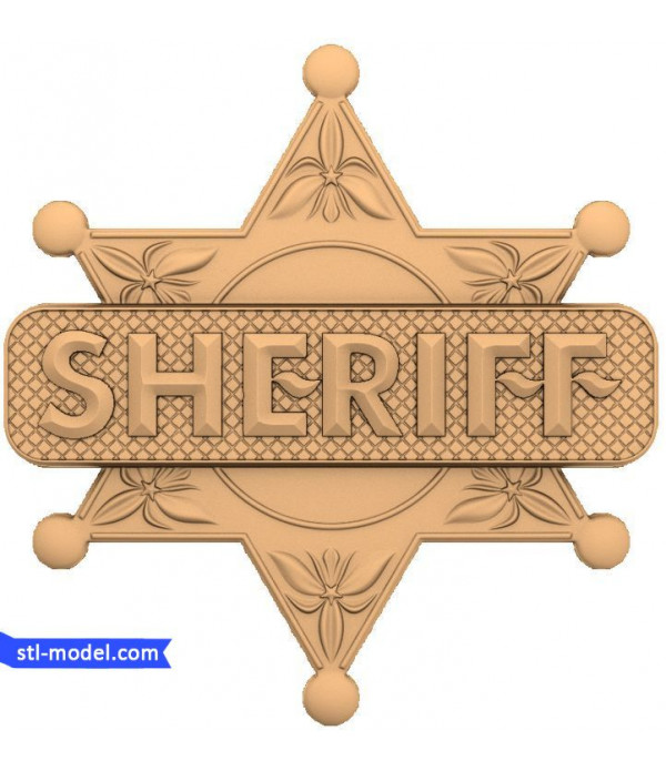 Bas-relief "Sheriff Star" | STL - 3D model for CNC