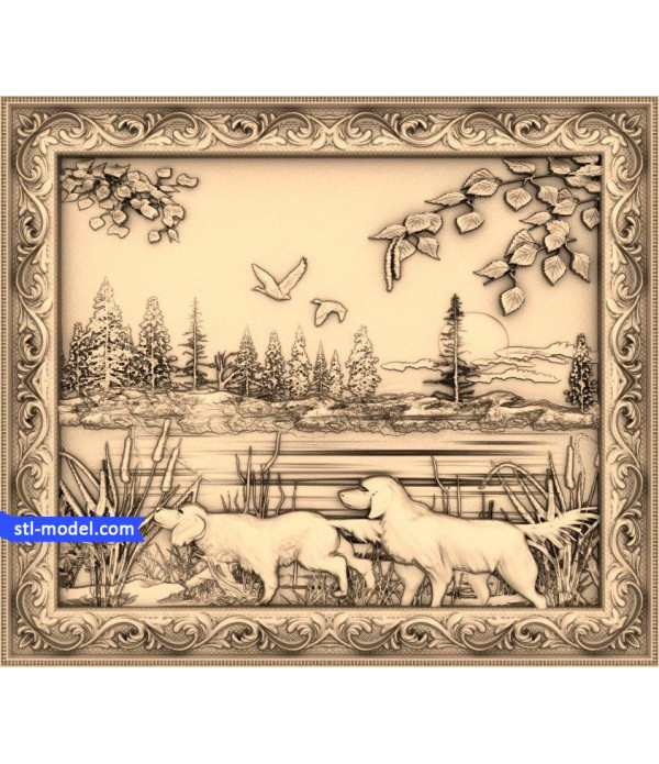 Bas-relief "Dog lake" | STL - 3D model for CNC machine
