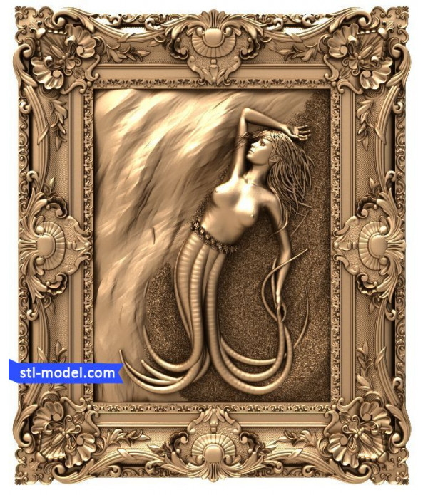 Bas-relief "Mermaid" | STL - 3D model for CNC
