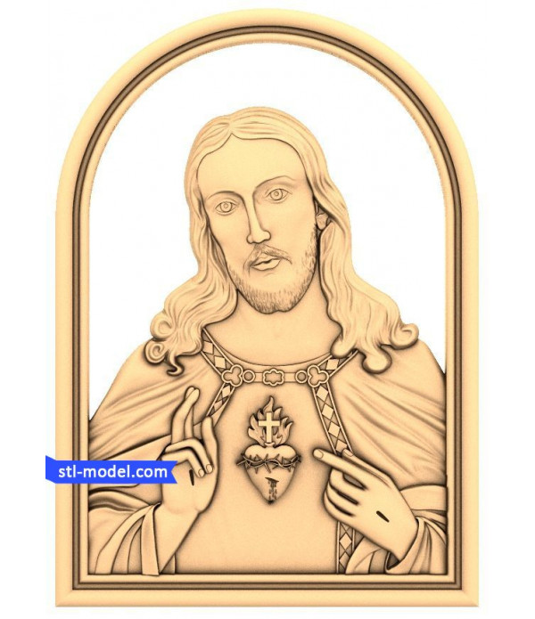 Icon "Heart of Jesus" | STL - 3D model for CNC