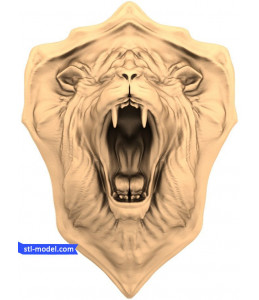 Lion with open mouth