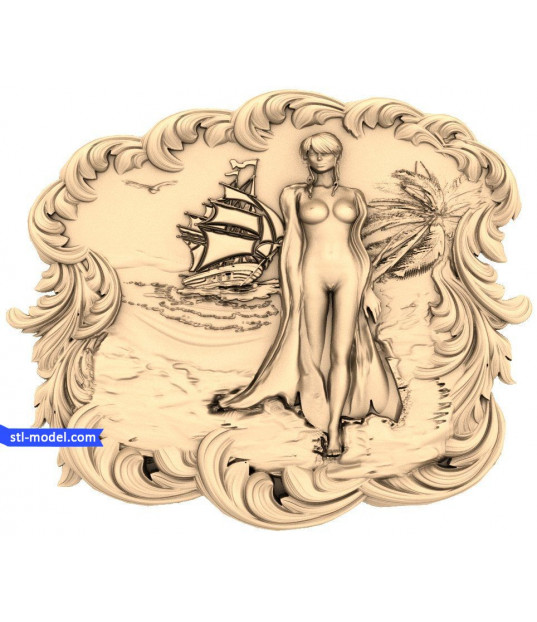 Goddess of the Sea 3D Relief