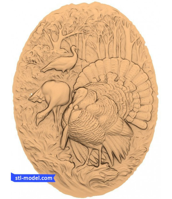 Bas-relief "Peacocks" | STL - 3D model for CNC