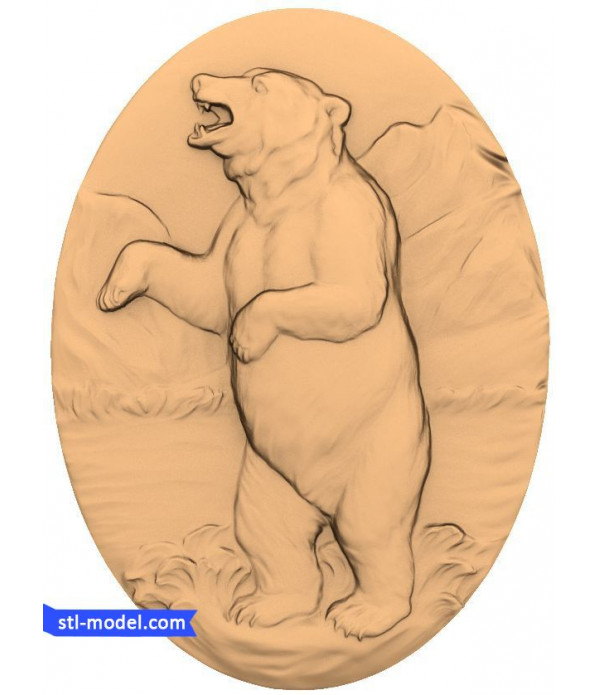 Bas-relief "Bear with open mouth" | STL - 3D model for CNC
