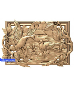 Bas-relief "Goose on lake" | S...