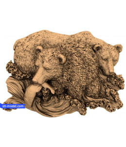 Bas-relief "Bears #2" | STL - ...