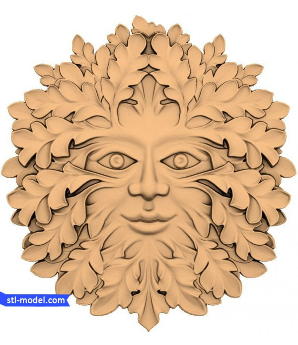 Bas-relief "Face of leaves" | STL - 3D model for CNC