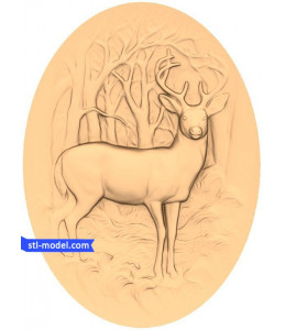 Bas-relief "Deer #3" | STL - 3...