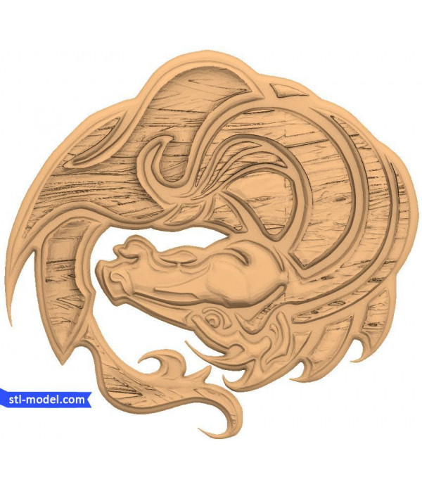 Bas-relief "Dragon #4" | STL - 3D model for CNC