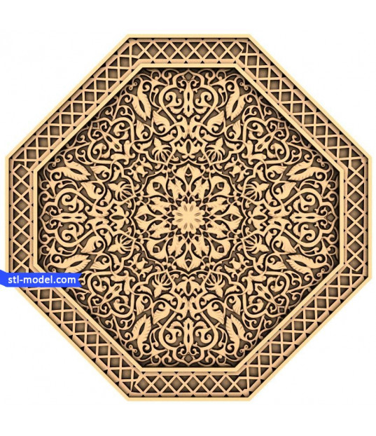 Octagonal Floral Mandala Panel