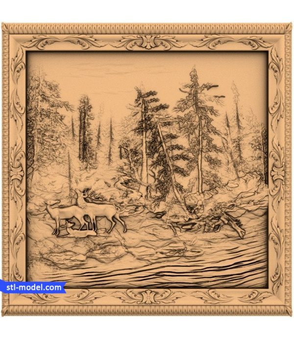 Bas-relief "life of the forest #5" | STL - 3D model for CNC