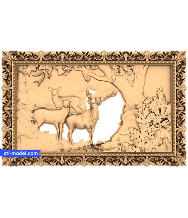 Bas-relief "Deer" | STL - 3D model for CNC