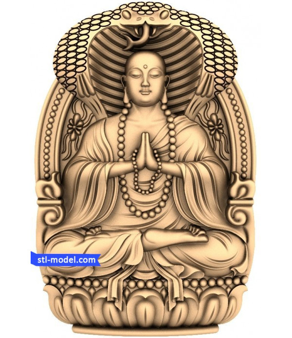 Buddha with a background of №8