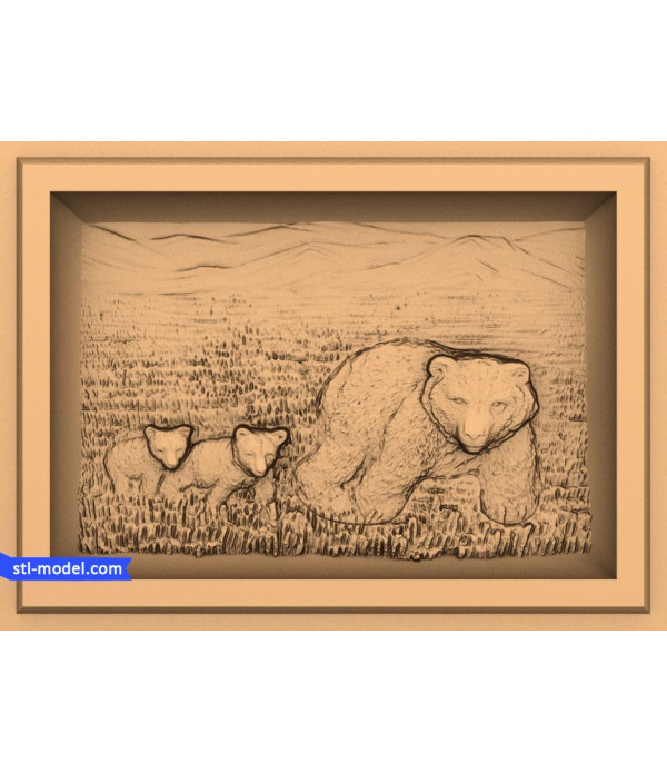 Bas-relief "Bears #3" | STL - 3D model for CNC
