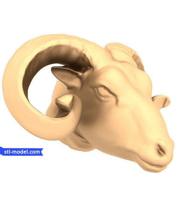 Character "RAM's Head" | STL - 3D model for CNC