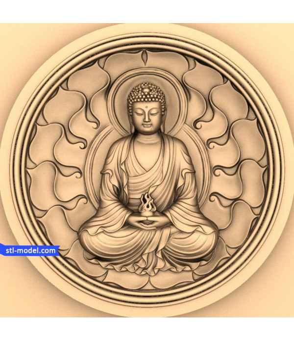 Buddha with a background of №5
