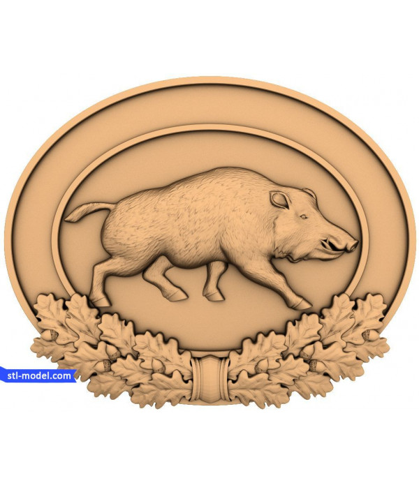 Bas-relief "Boar" | STL - 3D model for CNC