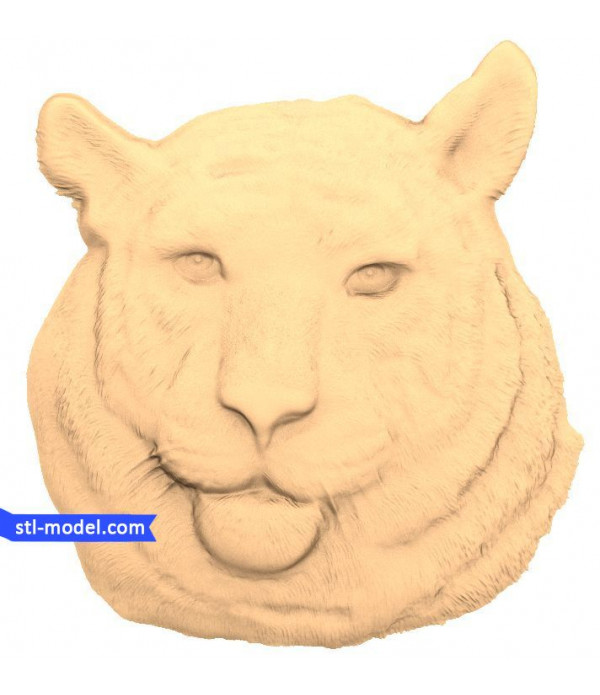 Character "Tiger Head #3" | STL - 3D model for CNC