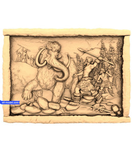 Bas-relief "Hunting the mammoth&quo...