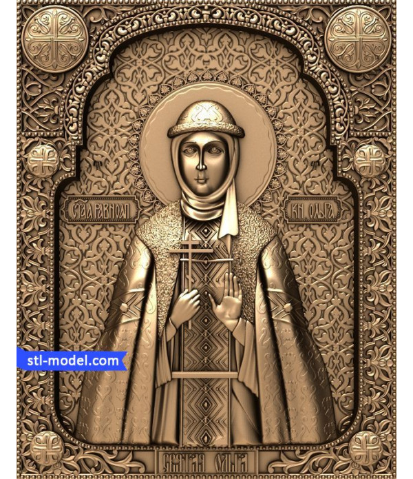 Icon "Saint Olga #2" | STL - 3D model for CNC
