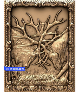 Bas-relief "Deer Fight" | STL ...