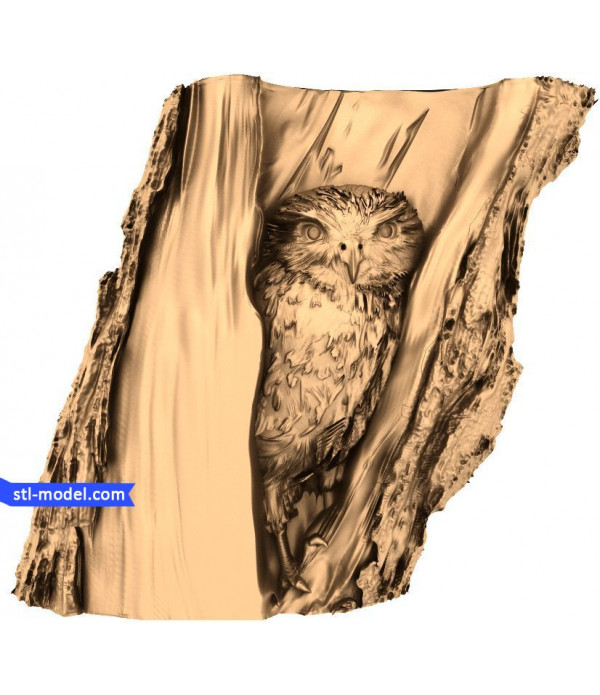 Bas-relief "Owl #3" | STL - 3D model for CNC