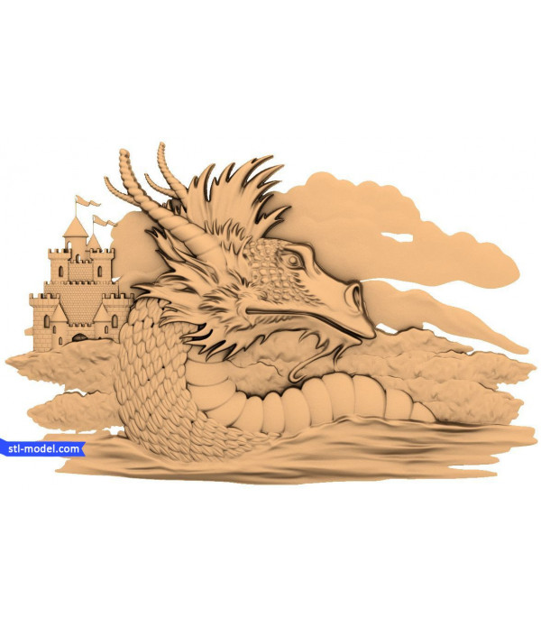 Bas-relief "Dragon #5" | STL - 3D model for CNC