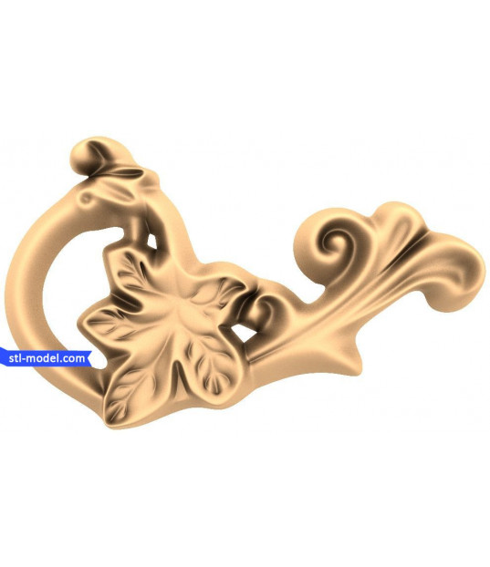 Ornamental Scroll Leaf Accent
