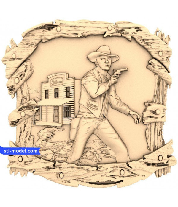 Bas-relief "Cowboy #2" | STL - 3D model for CNC