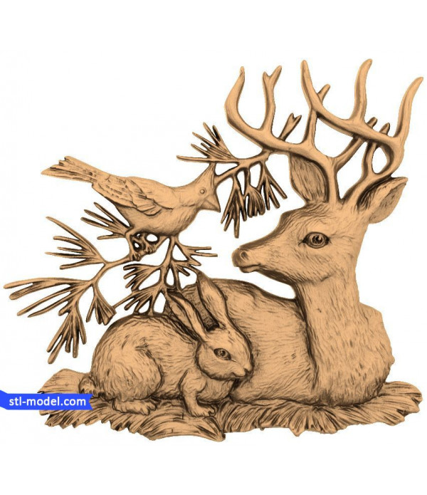 Bas-relief "Deer #9" | STL - 3D model for CNC