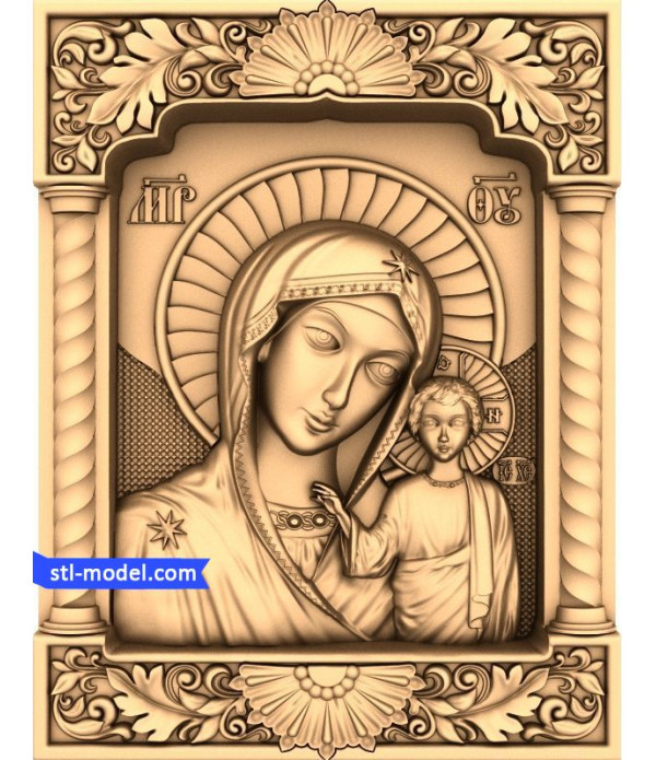 Icon "mother of God Cybinska" | STL - 3D model for CNC