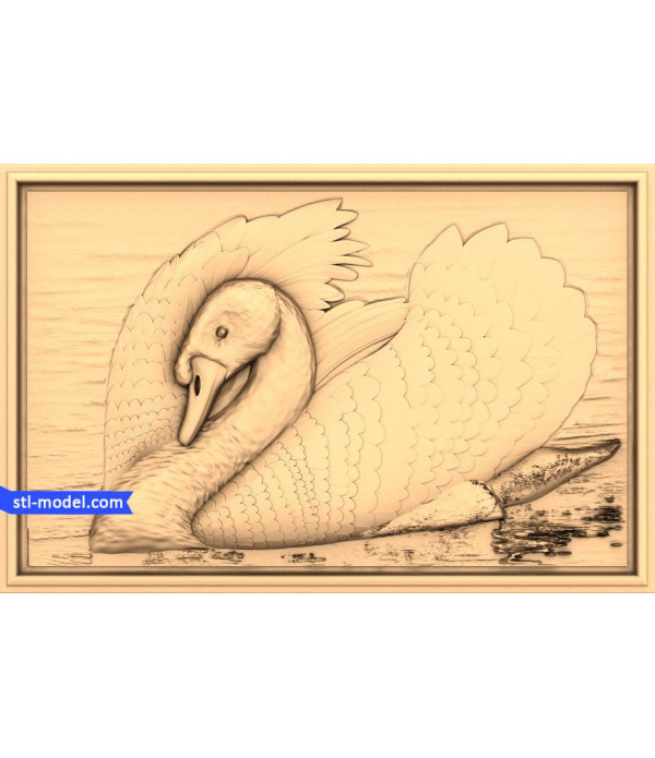 Bas-relief "Swan" | STL - 3D model for CNC