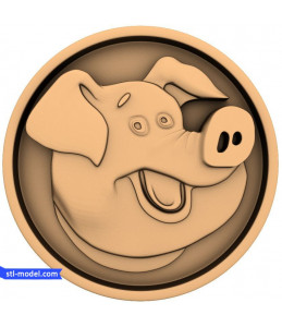 Bas-relief "Pig" | STL - 3D mo...