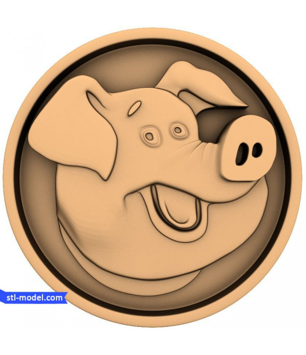 Bas-relief "Pig" | STL - 3D model for CNC