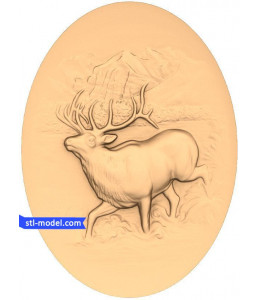 Bas-relief "Deer #2" | STL - 3...