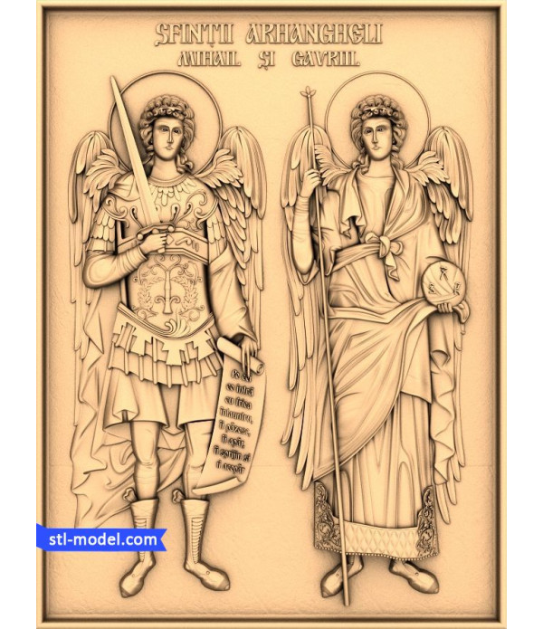 Icon of "St. Archangel Mikhail and Gabriel" | STL - 3D model for CNC