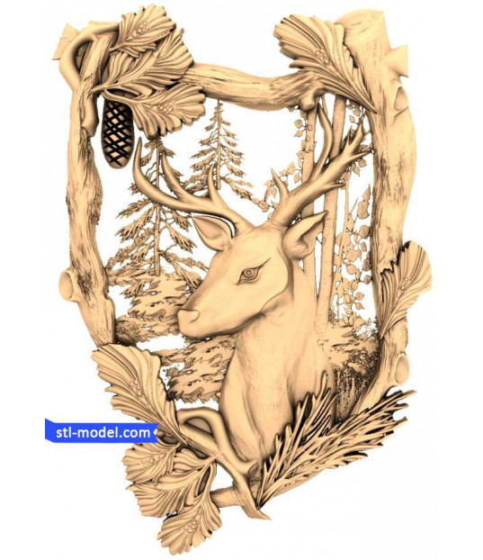 Majestic Woodland Deer 3D Relief