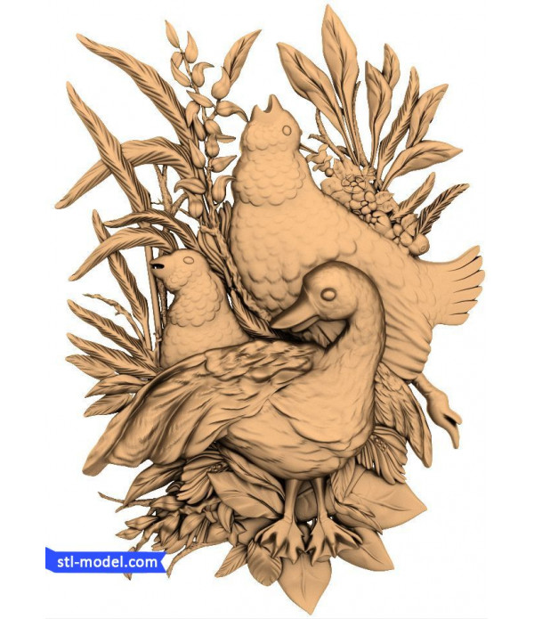 Bas-relief "Chicken" | STL - 3D model for CNC
