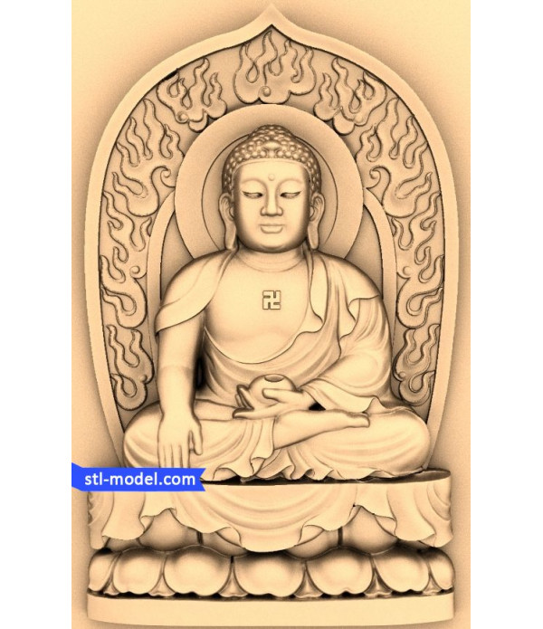 Buddha with a background of №7