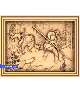 Bas-relief "Hunt of the skier in th...