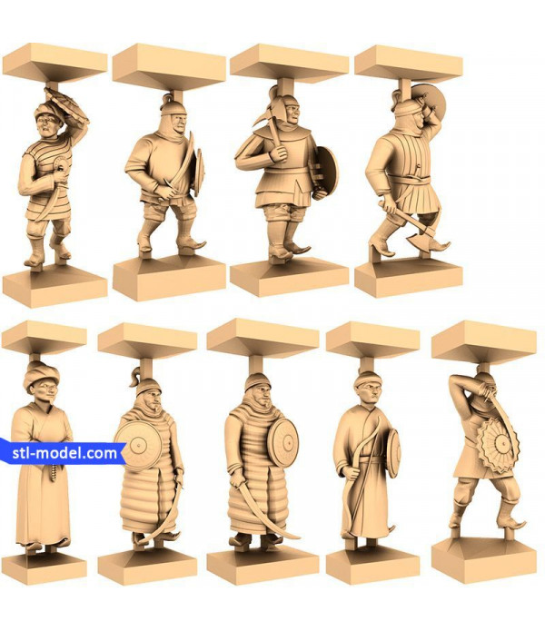 Chess set "Mongols" | STL - 3D model for CNC