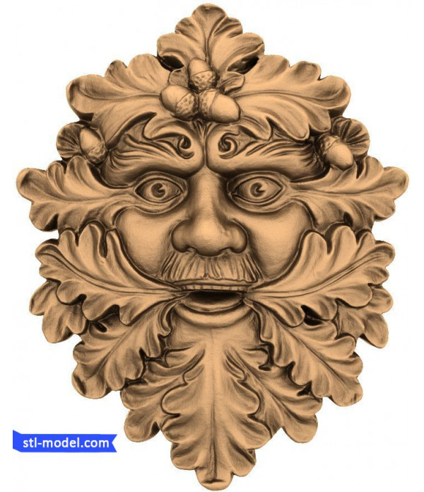 Bas-relief "Face from the leaves #2" | STL - 3D model for CNC