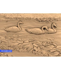 Bas-relief "Geese and swans" |...