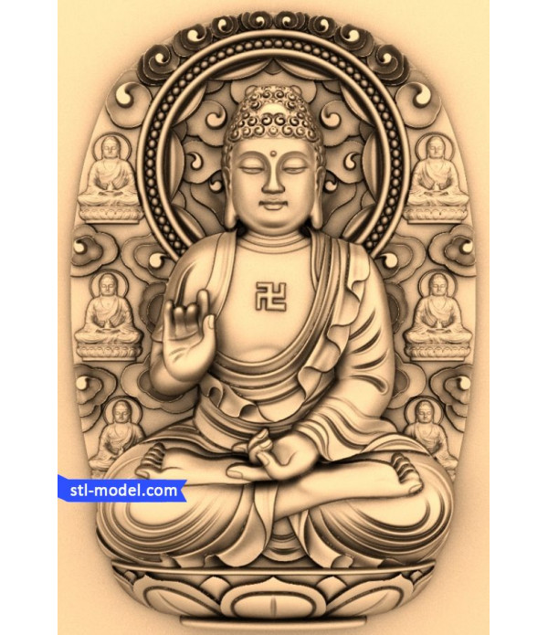 Buddha with a background of №6