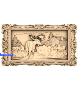 Bas-relief "Deer #13" | STL - ...