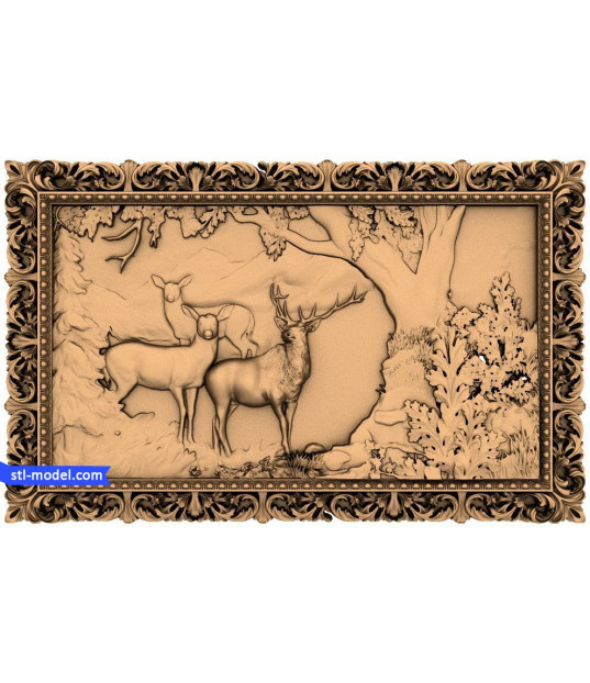 Majestic Forest Deer Relief