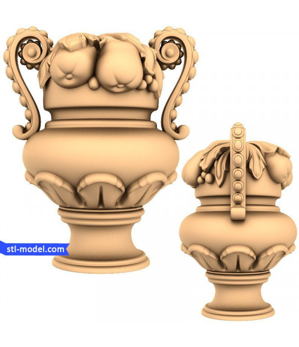 Figurine "Vase with fruit" | STL - 3D model for CNC