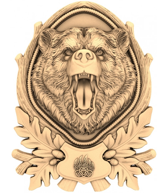 Majestic Roaring Bear Crest