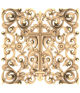 Ornate Orthodox Cross Panel